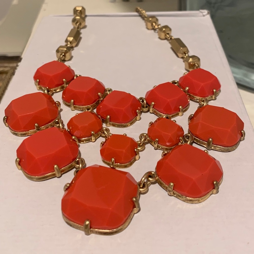 Stella and Dot orange bauble necklace